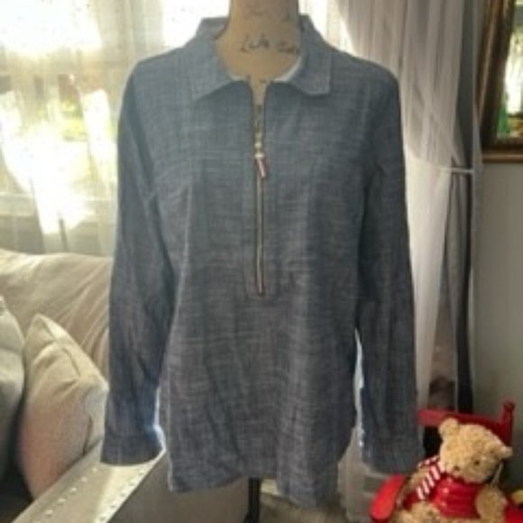 Tommy Hilfiger Tops - Cotton Half-Zip Top by Tommy Hilfiger